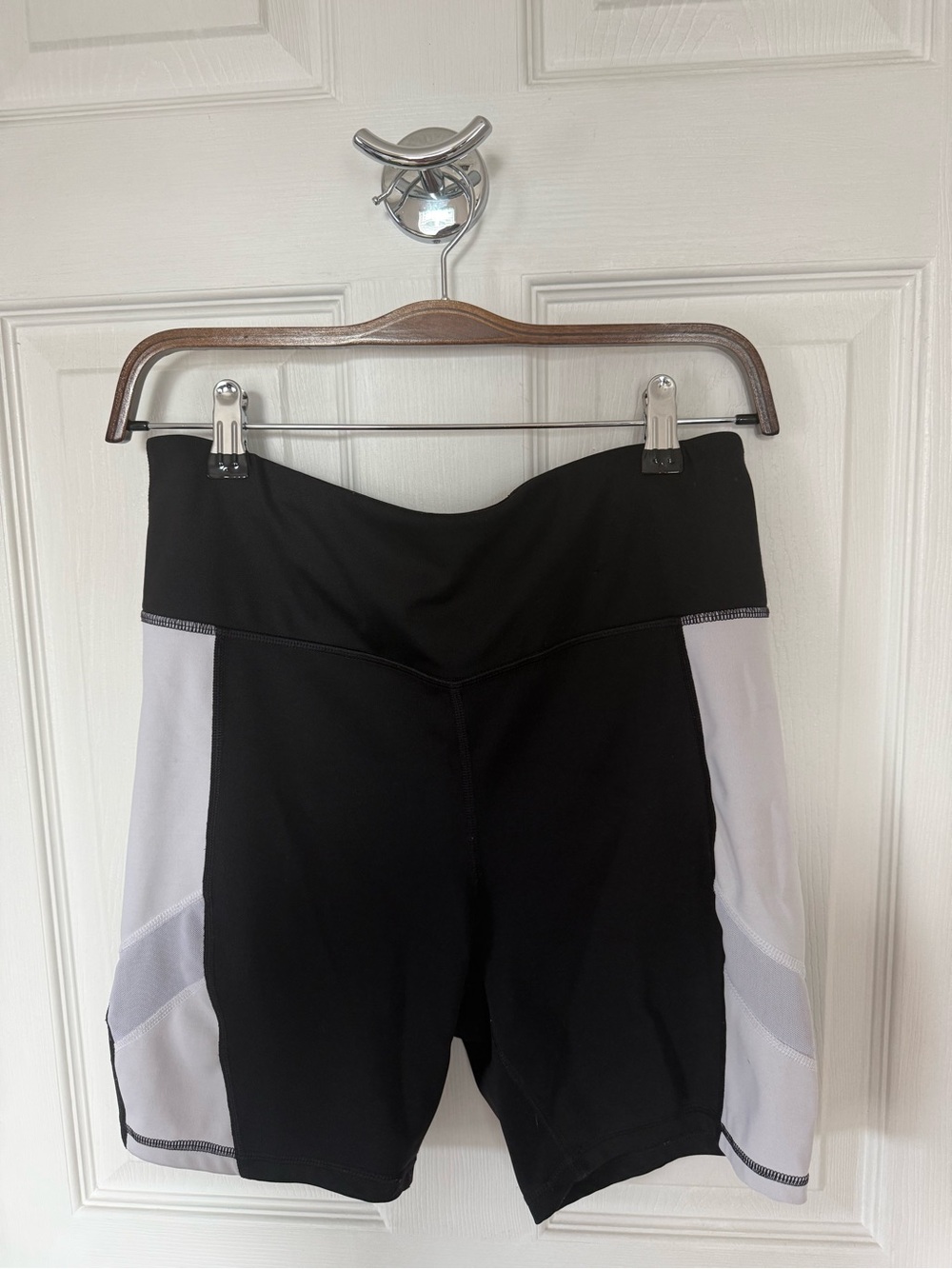 Reflex Black and White High-Waist Athletic Shorts